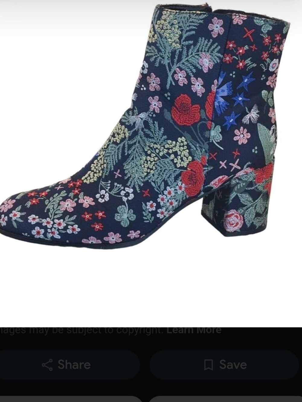 Vince Camuto Black Floral Embroidered Ankle Boots